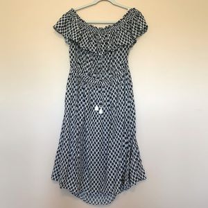 Kate Spade Off-the-Shoulder Geometric Patterned Summer Dress
